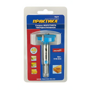 Сверло Форстнера 40 х 80 мм, твердосплавное (блистер) ПРАКТИКА 918-634