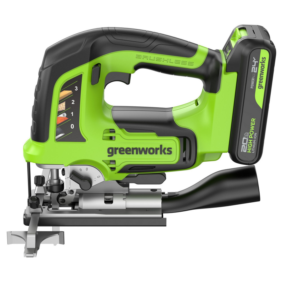 Лобзик аккумуляторный GREENWORKS GD24JS120K2 3601407CUA