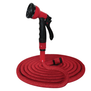 Шланг для воды растягивающийся 15 м (латекс, ПРЕМИУМ, поливочный пистолет) QUATTRO ELEMENTI 244-872