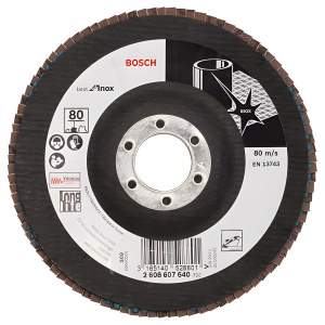 Круг лепестковый 125 мм P80 Best for Inox BOSCH 2608607640