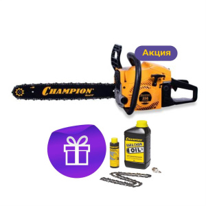 Бензопила CHAMPION 256-18"-0.325-1,5-72 (легкий старт) + ПОДАРОК (масло, свеча, цепь)