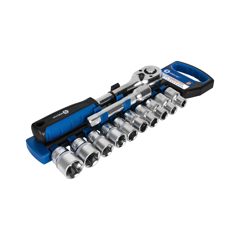 Набор торцевых головок (12 пр., 1/2'', трещотка) КОБАЛЬТ 919-715