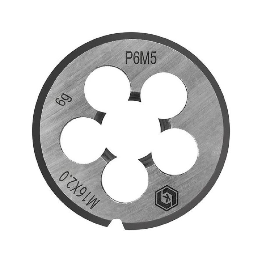Плашка по металлу М16 х 2 мм, ручная, правая, точность 6g, сталь Р6М5 КОБАЛЬТ 926-041