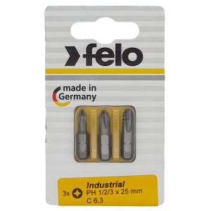 Биты, 3 шт. (PH 1/2/3 х 25 мм, блистер) FELO 02293116