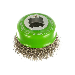 Щетка чашечная 75 мм X-LOCK (для УШМ, витая нерж. сталь 0,3 мм) BOSCH 2608620728