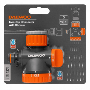 Адаптер 2-х канальный с лейкой для крана 26,5 мм (3/4'') и 33,3 мм (1'') DWC 1325 DAEW