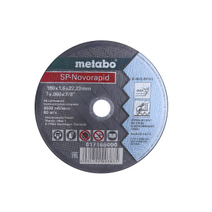 Круг отрезной 180 х 1.6 х 22.2 мм SP-Novorapid (нерж. сталь) METABO 617166000