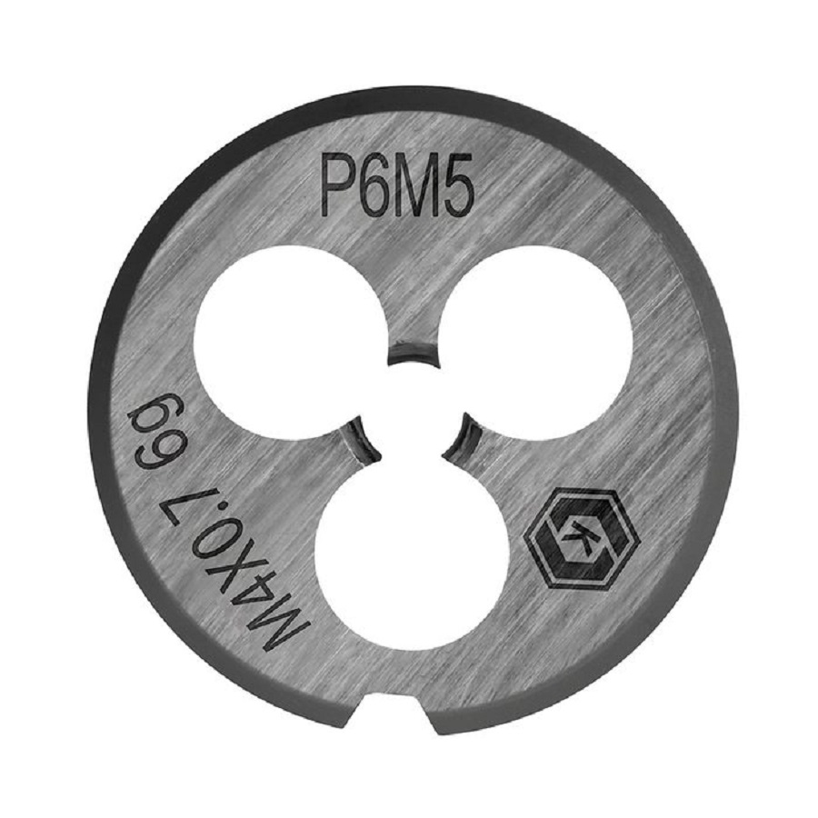 Плашка по металлу М4 х 0.7 мм, ручная, правая, точность 6g, сталь Р6М5 КОБАЛЬТ 925-952