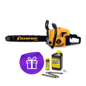 Бензопила CHAMPION 251-18"-0,325-1,5-72 (легкий старт) + ПОДАРОК (масло, свеча, цепь, смазка цепи)