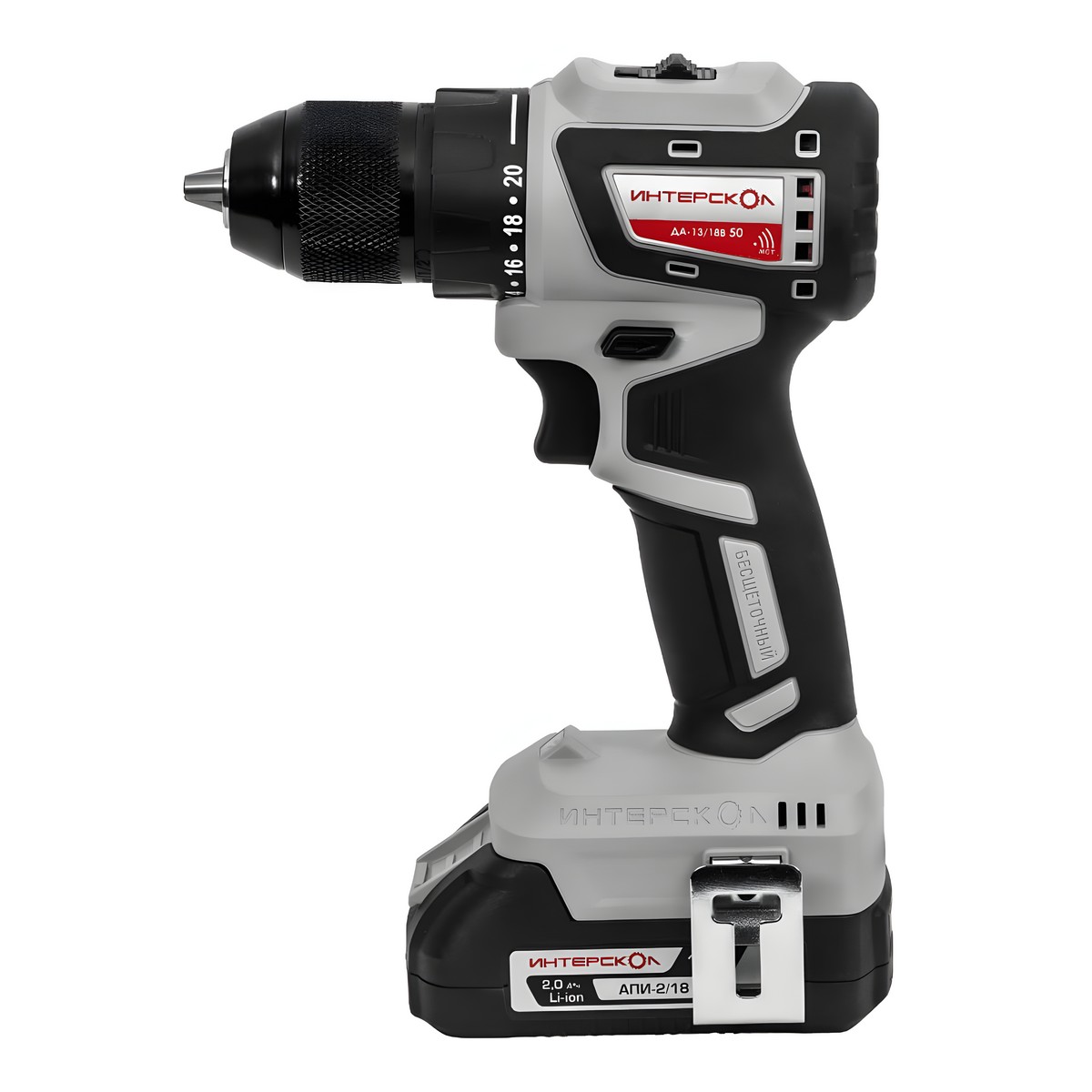 Дрель аккумуляторная ударная ИНТЕРСКОЛ ДАУ-13/18В 80 АПИ (1 АКБ х 4.0Ah, кейс)