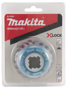Щетка чашечная 80 мм (для УШМ, X-Lock, витой металл 0.5 мм) MAKITA D-73380