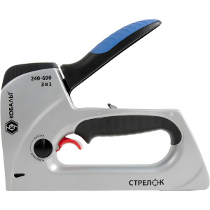 Степлер для скоб Т53 (6-14 мм, шпильки, гвозди, регулятор удара) Стрелок КОБАЛЬТ 240-690