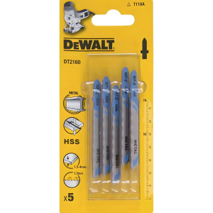 Пилки (5 шт., металл 1.5-4.0 мм) DeWalt DT2160