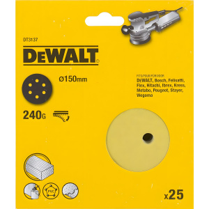 Круг шлифовальный 150 мм P240 (1 шт., дерево, краска) DeWalt DT3137-QZ