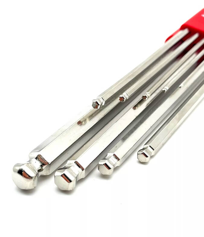 Набор ключей Г-образных удлиненных, 9 шт. (HEX 1,5 - 10 мм, шаровое окончание) FELO 36500911