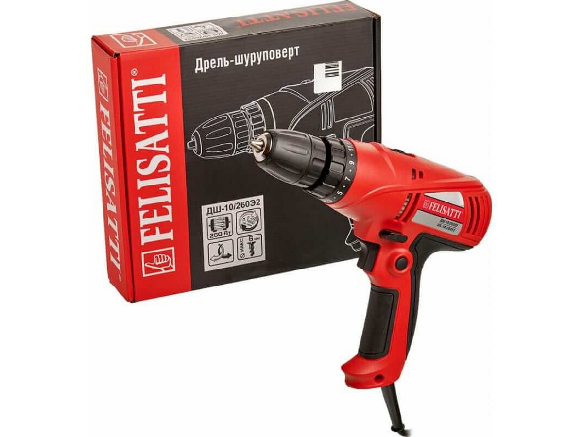 Дрель-шуруповерт FELISATTI ДШ-10/260Э2 (быстросъемный патрон)