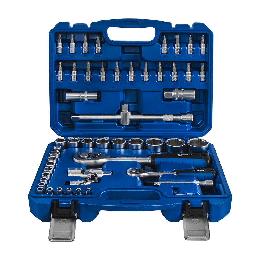 Набор инструмента, универсальный (54 предм., 1/2'', 1/4'', кейс) КОБАЛЬТ 919-609