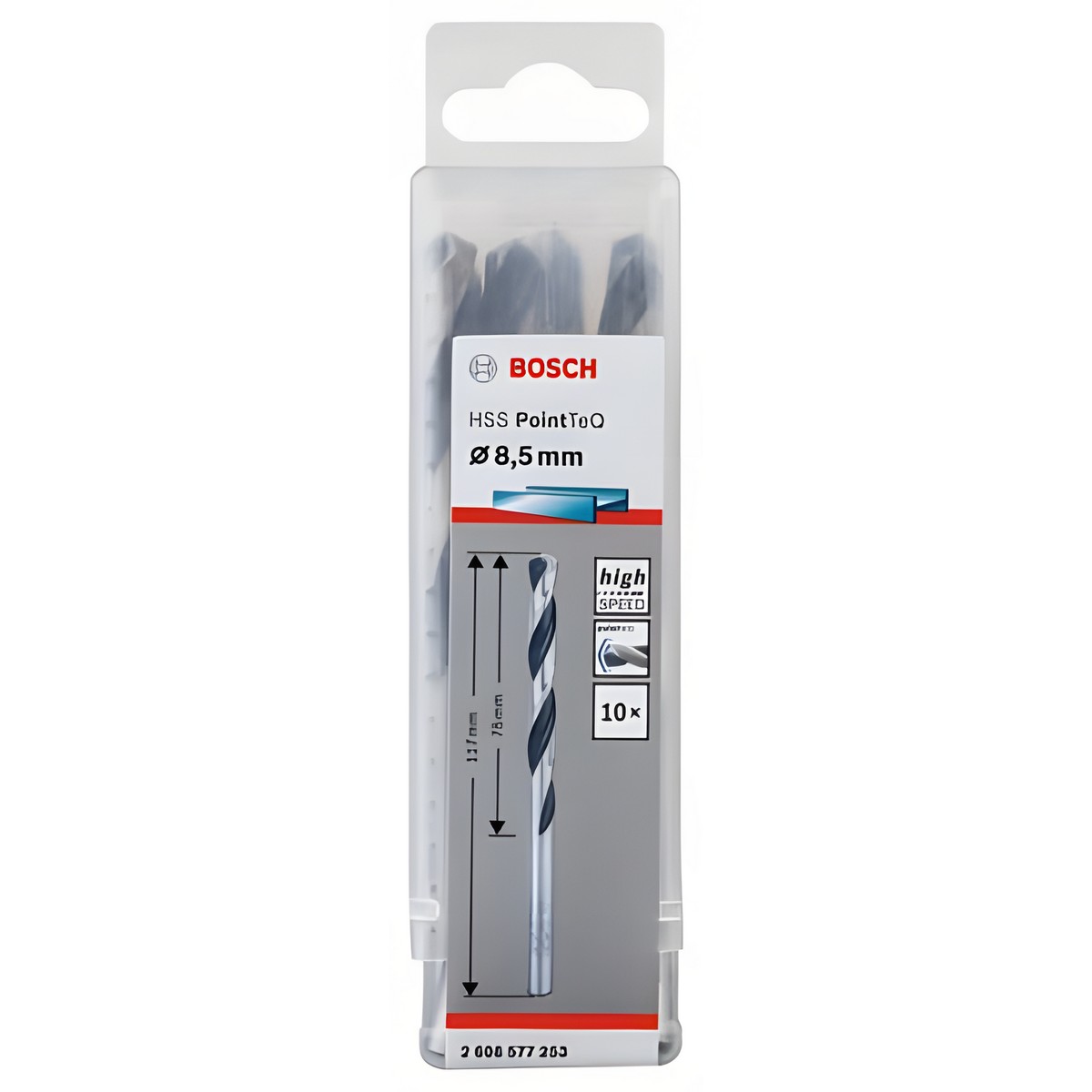 Сверло по металлу 8.5 х 117 мм (1 шт.) HSS PointTeQ BOSCH 2608577253