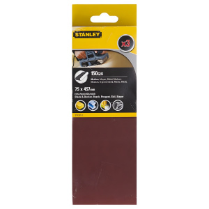 Лента шлифовальная 75 х 457 мм P150 (3 шт.) STANLEY STA33111