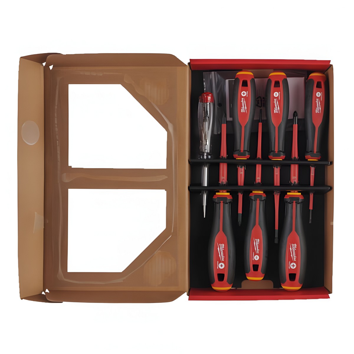 Набор отверток VDE SL/PZ/PH (трехгранная рукоятка) + тестер напряжения, 7 пр. MILWAUKEE 4932478738