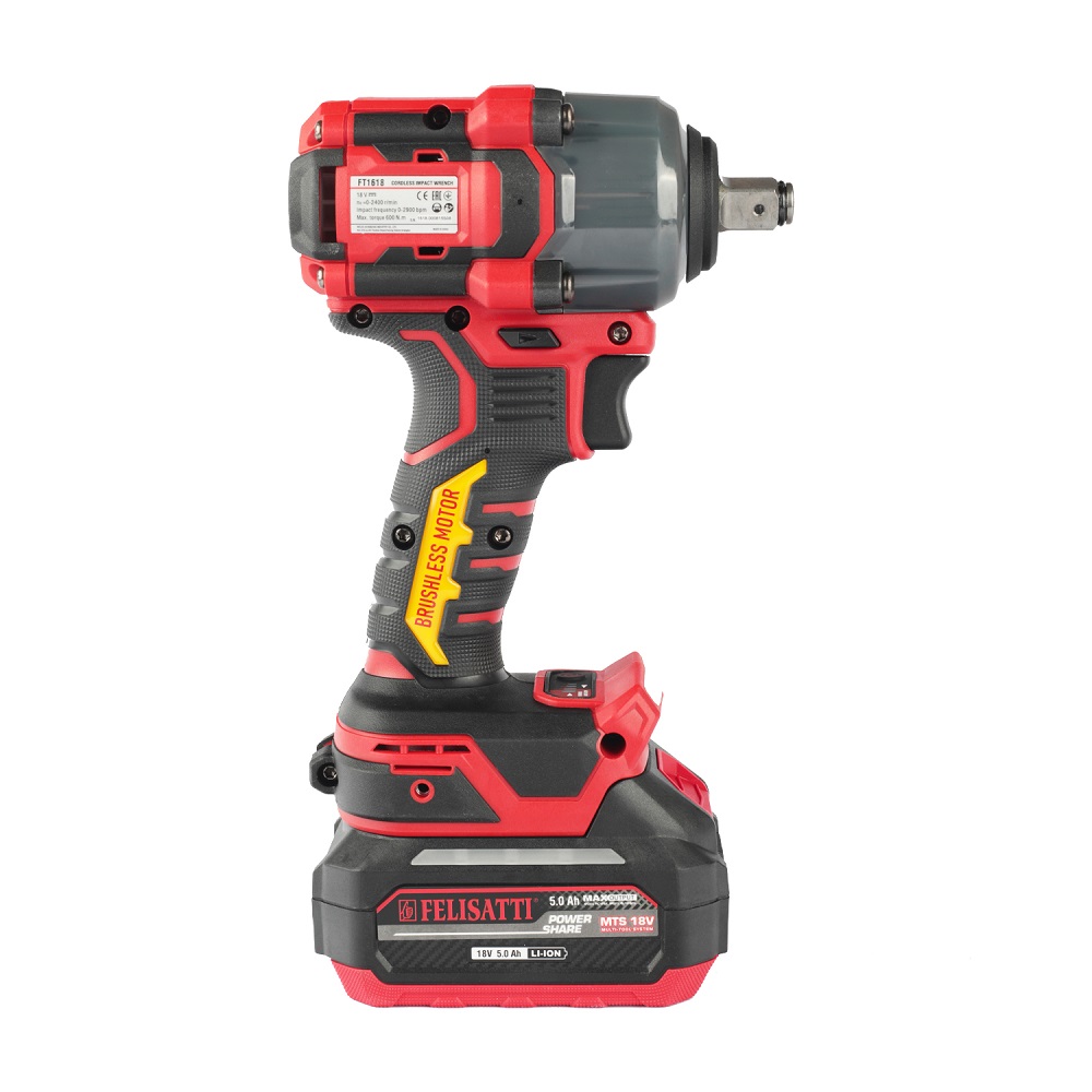 Гайковерт аккумуляторный ударный FELISATTI FT1618 HD (18В,600Нм, 2*5а/ч,бесщет.)