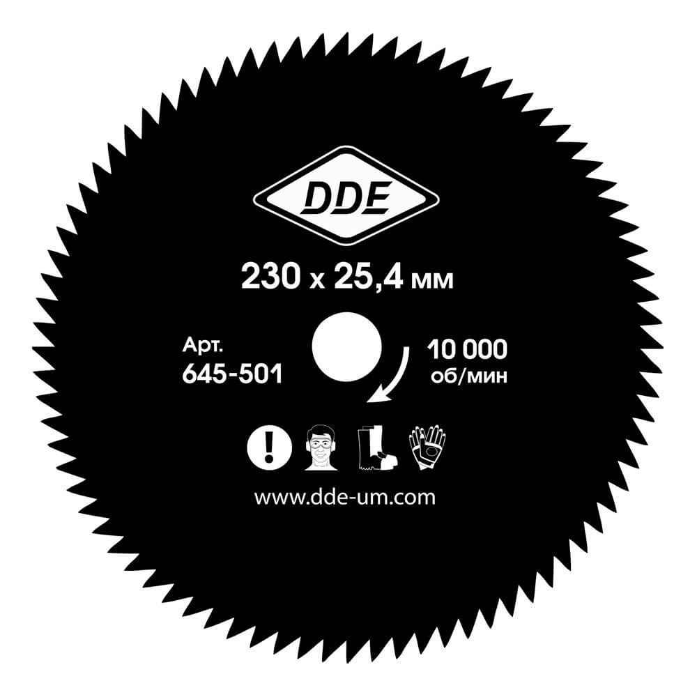 Нож для триммера DDE WOOD CUT 230х25,4 мм, 60 зубьев 645-501