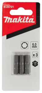 Бита HEX 6.0 х 25 мм C-form (3 шт.) MAKITA B-23721
