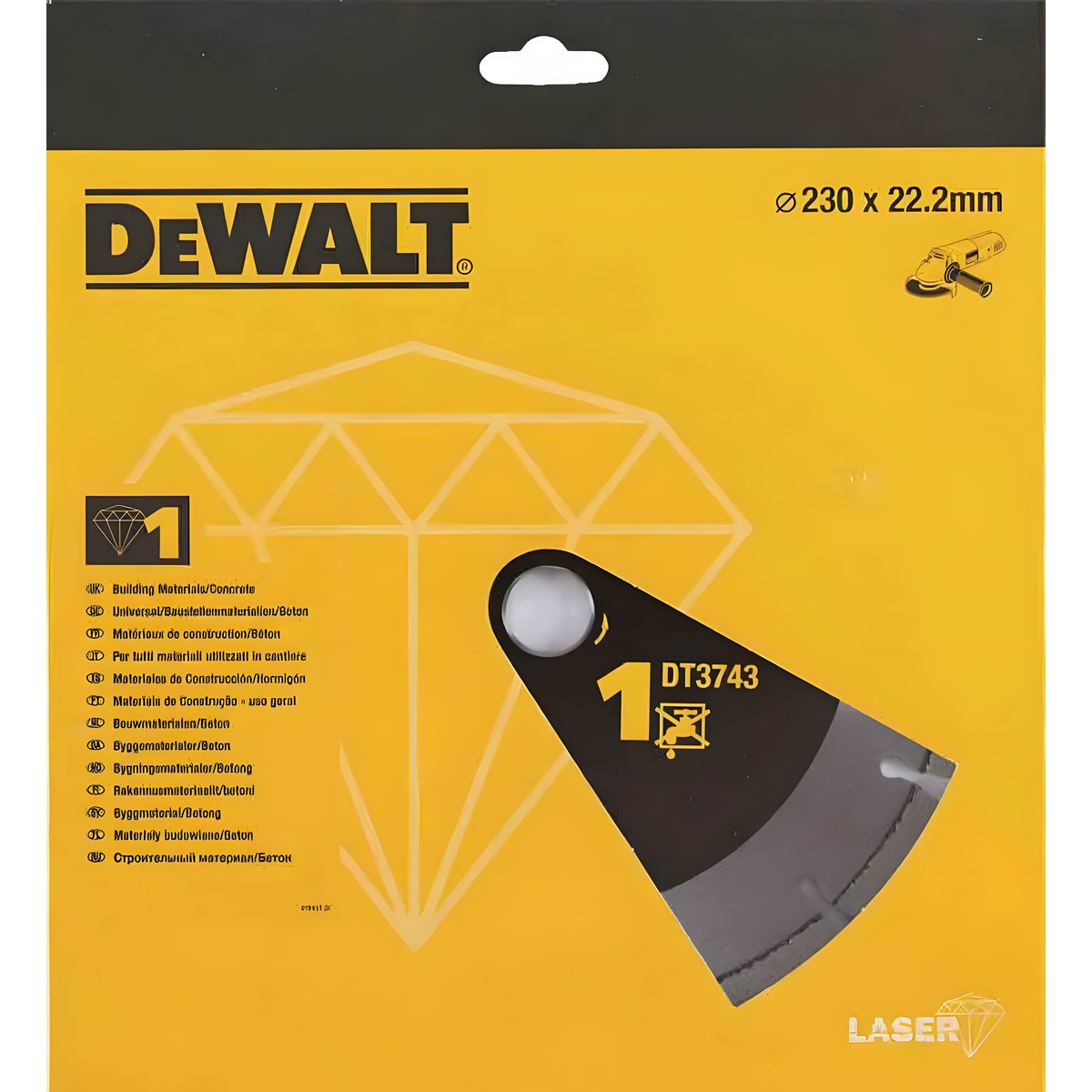 Диск алмазный 230 х 2.4 х 22.2 мм (универсальный) DeWalt DT3743-XJ