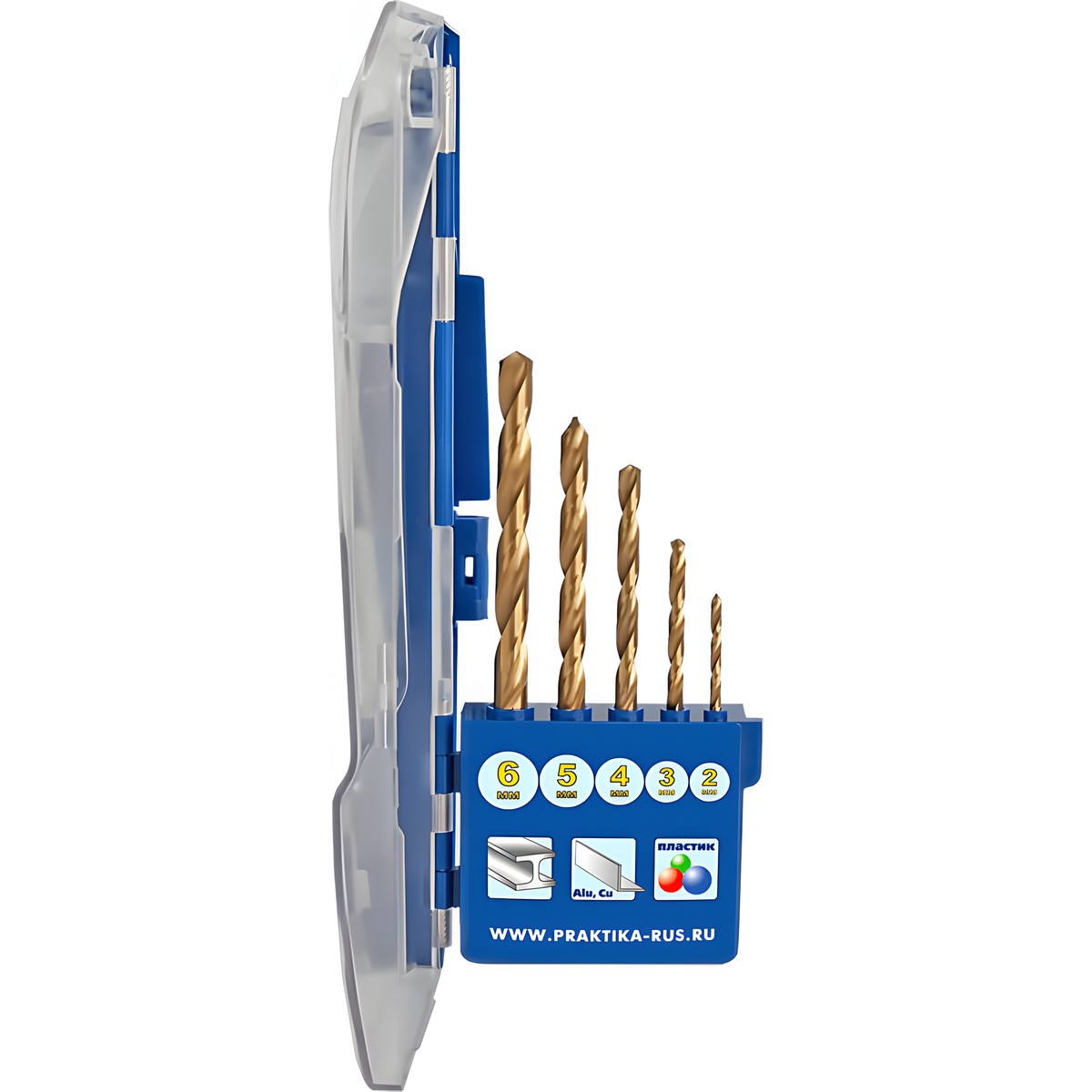 Набор сверл по металлу 5 шт. (2-6 мм) Профи ПРАКТИКА 640-247