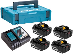 Набор PSK MKP1RG184 (DC18RC + BL1860B - 4 шт., 6.0Ah, Li-Ion, MakPac тип 1) MAKITA 198142-3