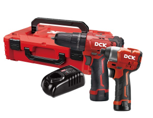 Набор аккумуляторного инструмента DCK KDKIT25 (KDJZ23-10i + KDPL04-8, 10,8 В, 2*2.0 А/ч, З/У, K-Box)