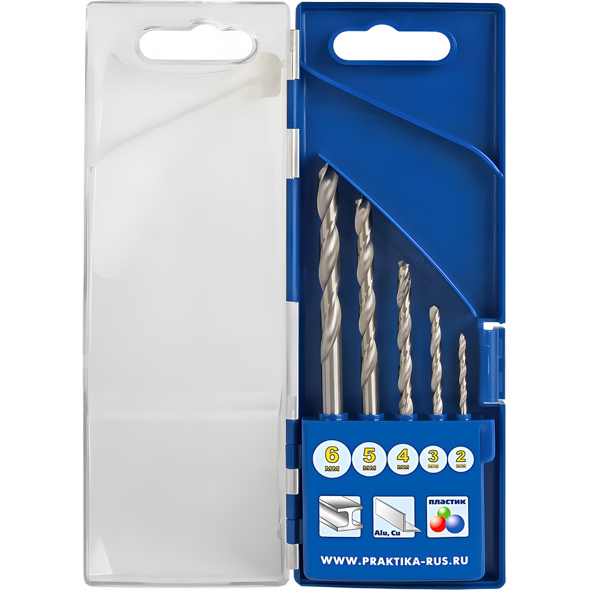 Набор сверл по металлу 5 шт. (2-6 мм) Профи ПРАКТИКА 640-230