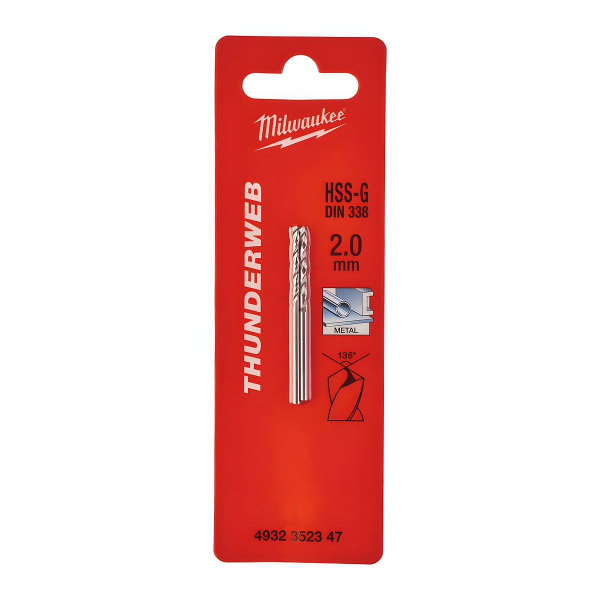 Сверло по металлу 2,0 х 49 мм (2 шт.) HSS-G Thunderweb MILWAUKEE 4932352347
