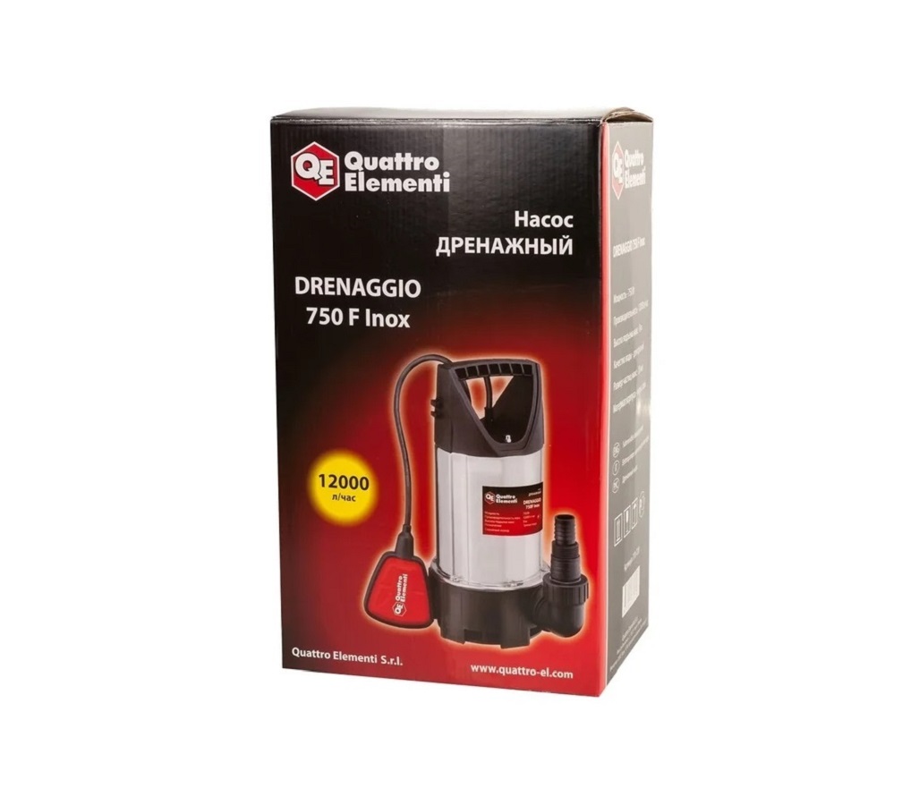Насос дренажный QUATTRO ELEMENTI Drenaggio 750 F Inox