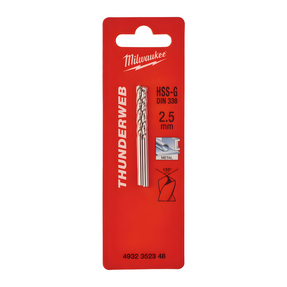 Сверло по металлу 2,5 х 57 мм (2 шт.) HSS-G Thunderweb MILWAUKEE 4932352348