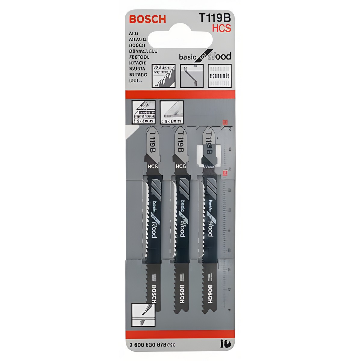 Полотно пильное T 119 B Basic for Wood (3 шт.) BOSCH 2608630878