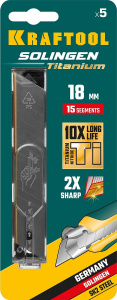 Лезвия для ножа 18 мм (5 шт., сегментированные) KRAFTOOL 09606-TIN-18-S5_z02