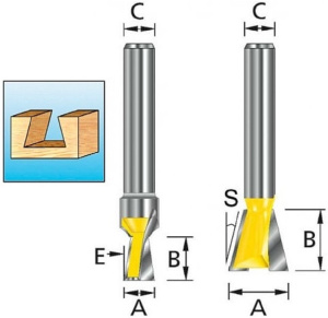 Фреза ласточкин хвост (6,35х8х8х64х2T) MAKITA D-48050