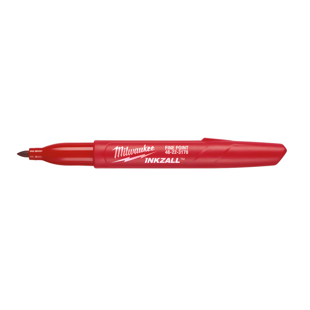 Маркер строительный тонкий, красный INKZALL MILWAUKEE 48223170