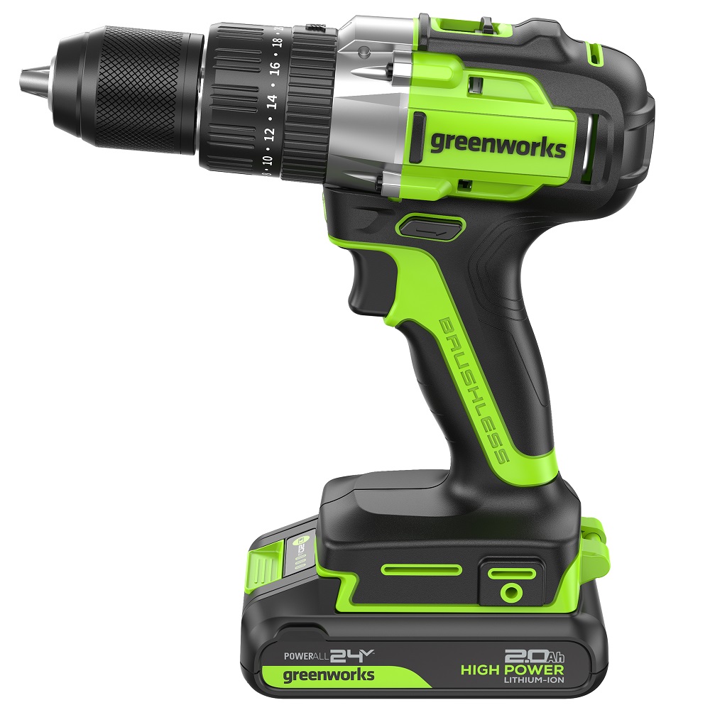 Дрель-шуруповерт аккумуляторная ударная GREENWORKS GD24DD60 3704107CUC