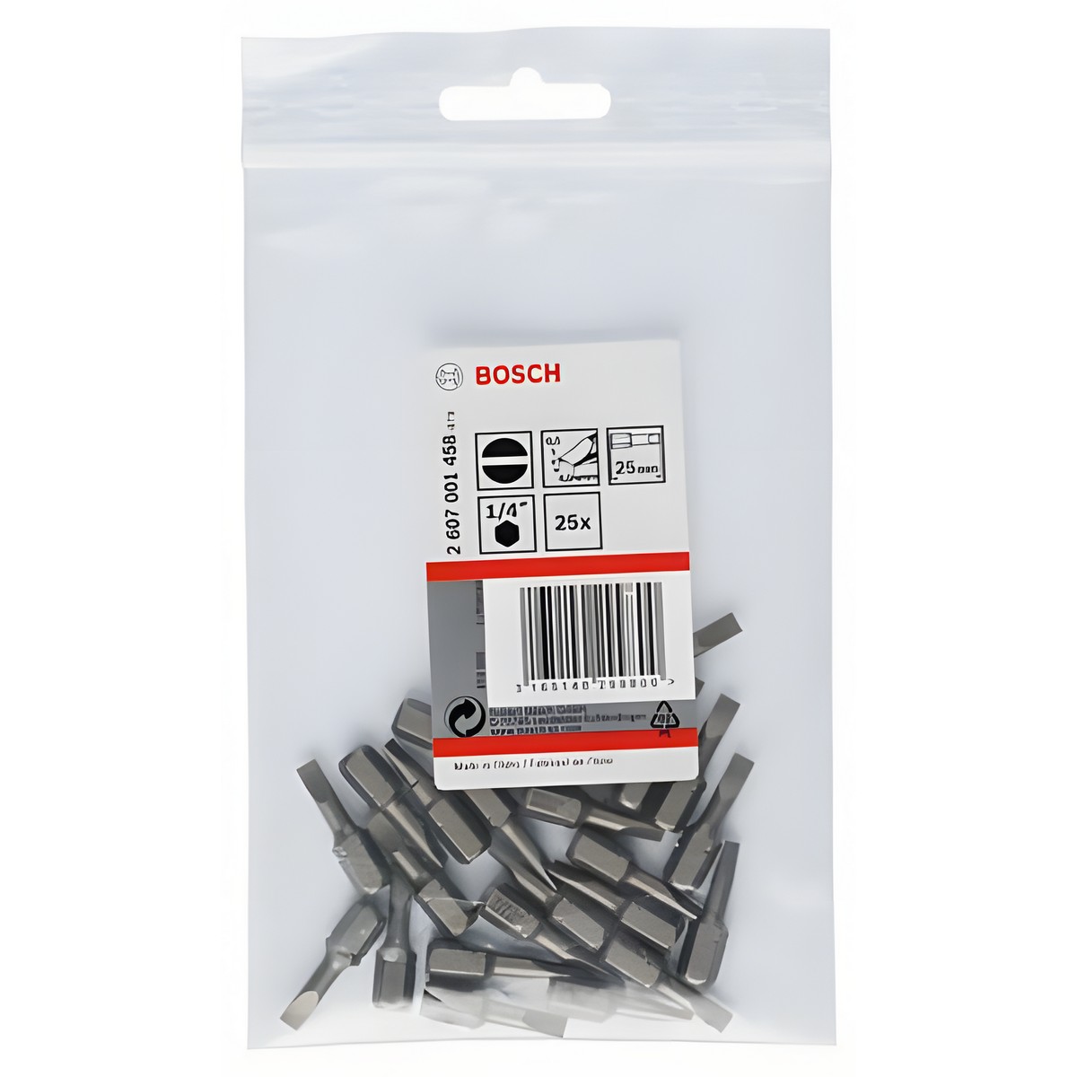 Бита SL 4.0 х 0.5 х 25 мм (1 шт.) Extra Hart BOSCH 2607001458