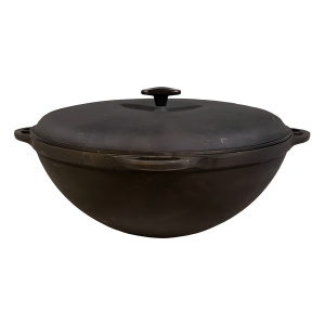 Кастрюля-казан чугунная 17 л с чугунной крышкой АМФОРА