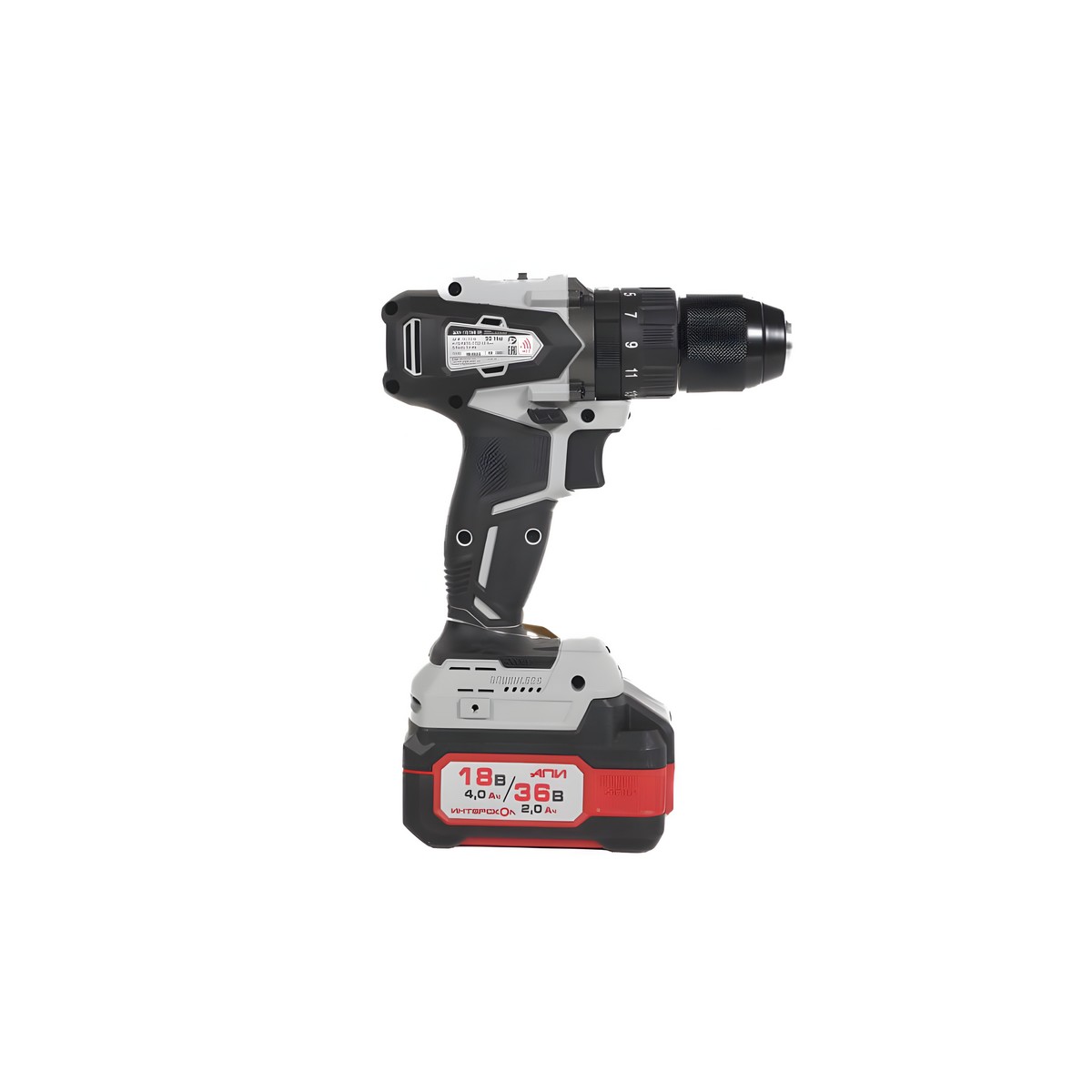 Дрель-шуруповерт аккумуляторная ударная ИНТЕРСКОЛ ДАУ-13/36В 50 АПИ