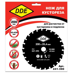 Нож для кустореза DDE WOOD CUT 200х25,4/20 мм, 26 зубьев 241-390