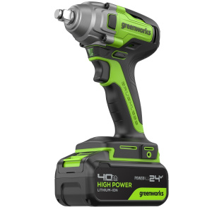 Гайковерт аккумуляторный ударный GREENWORKS GD24IW400K4 3802907CUB