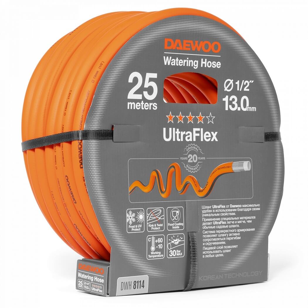 Шланг UltraFlex 25 м, 1/2'' (13 мм) DWH 8114 DAEWOO