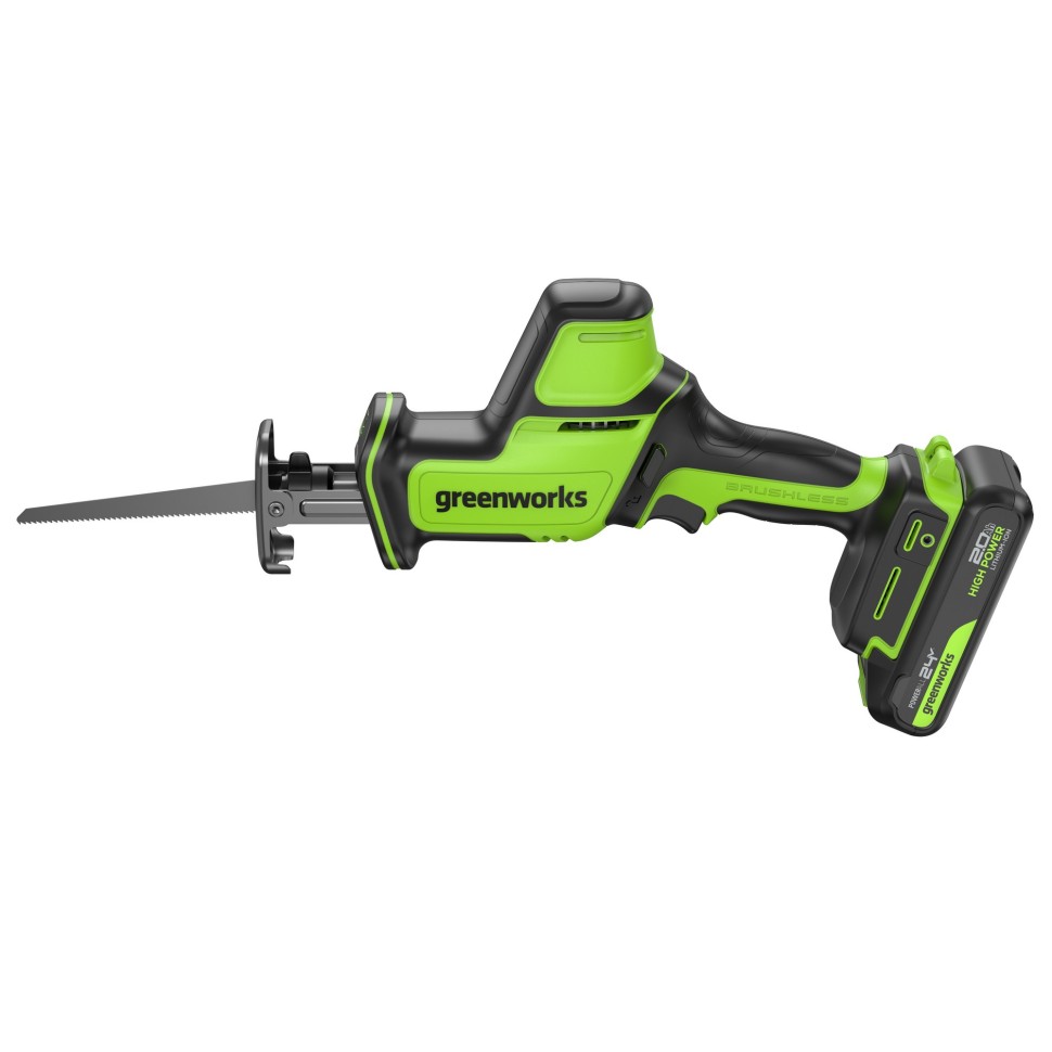 Пила сабельная аккумуляторная GREENWORKS GPT-CRS-25K2 1200507CUA