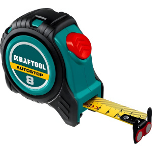 Рулетка 8 м х 25 мм KRAFTOOL Autostop 3412-8-25