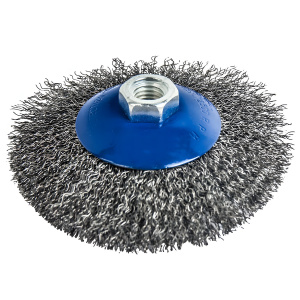 Щетка для УШМ 125 мм (коническая, М14, сталь) ПРАКТИКА 032-492