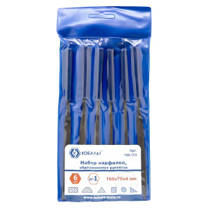 Набор надфилей 160 мм №1 (6 шт., обрезиненные ручки) КОБАЛЬТ 790-113